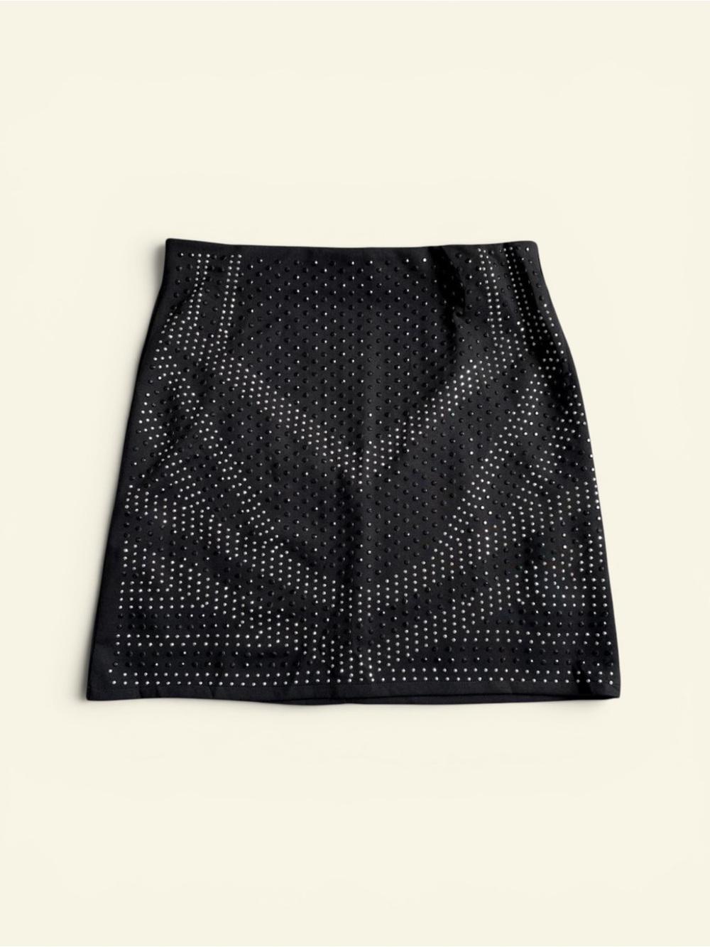 House Vintage Y2K Black Studded Mini Skirt Geometric Rhinestone Grunge Women's M